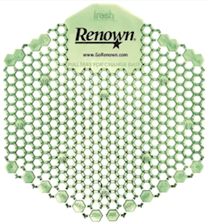 URINAL SCREENS, RENOWN, WAVE 3D, CUCUMBER MELON SCENT, 10/CT LARGE